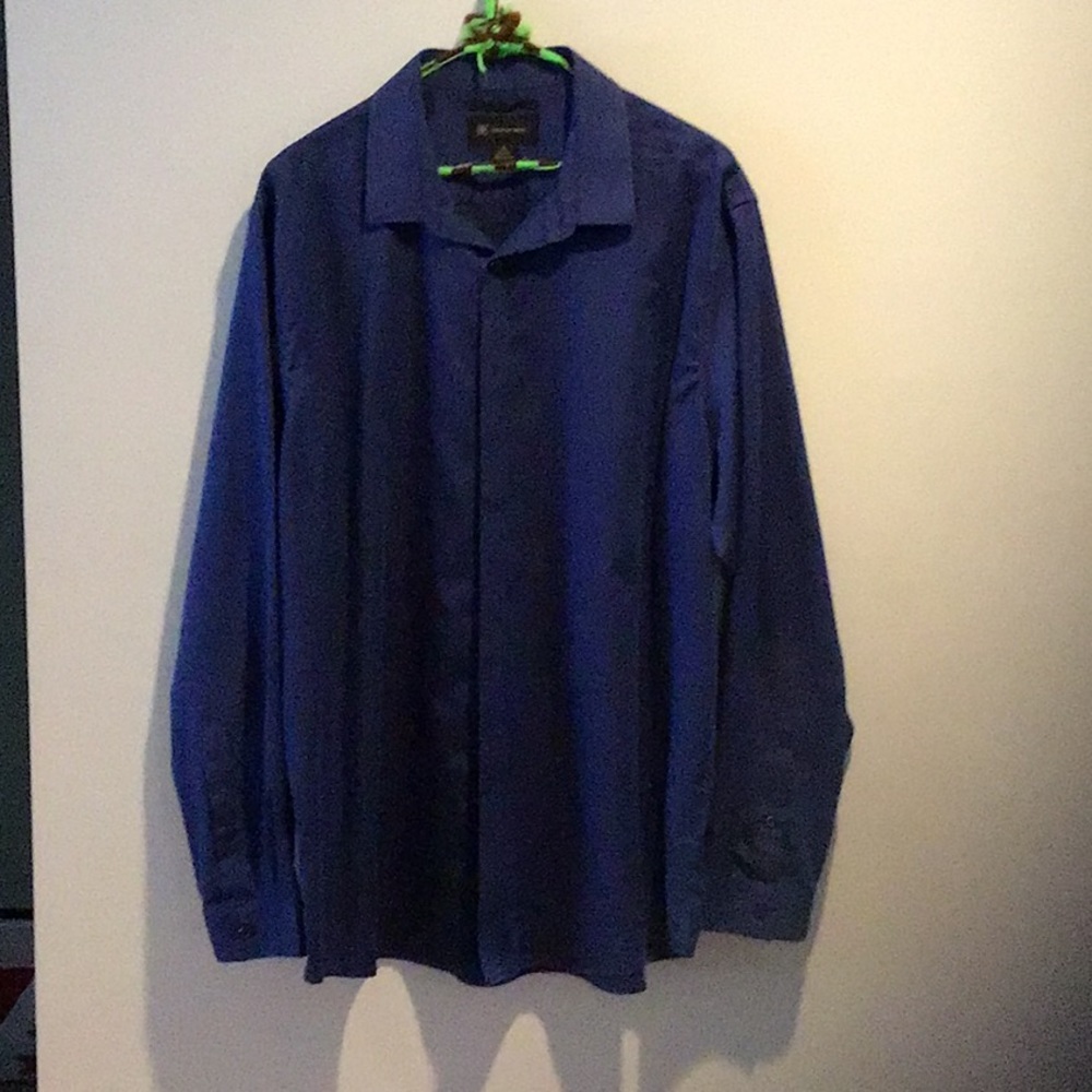 Inc International Concepts Men’s Long Sleeve Dark Blue Button Down Shirt X-Large